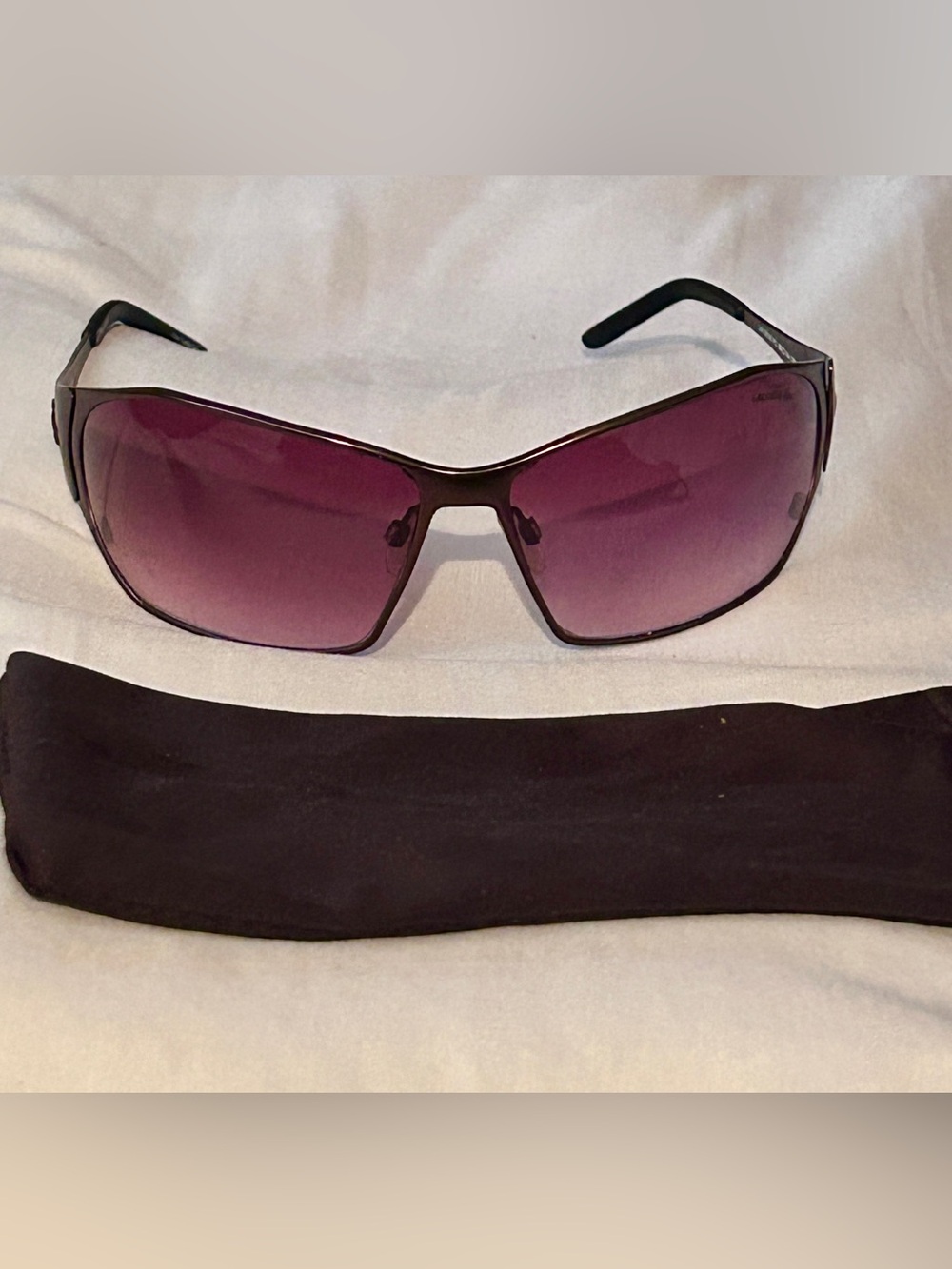 New Lacoste Sunglasses Model LA 12618 Wrap Authentic Burgundy Brown 68 14-120m